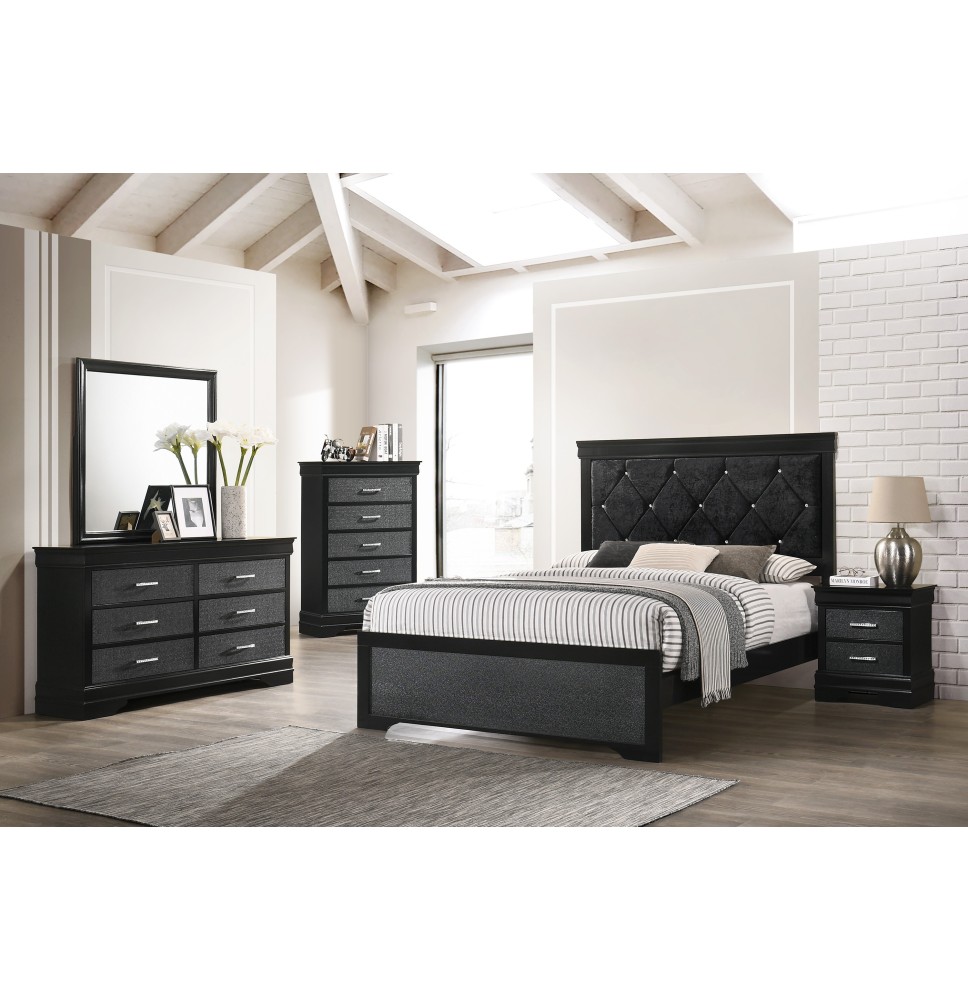 AMALIA BLACK BEDROOM SET