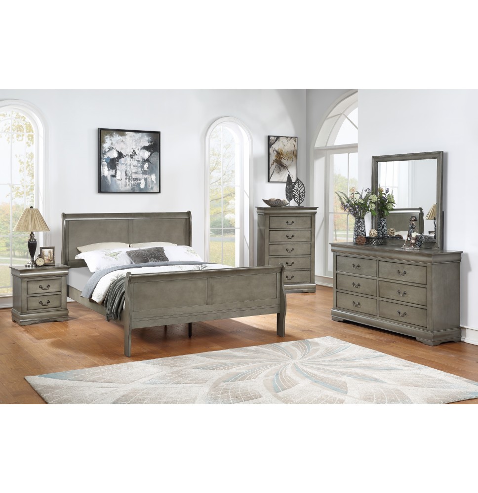 LOUIS PHILIP GREY BEDROOM SET