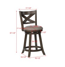 KIPPER SWIVEL BARSTOOL GREY - 2793C-24-GY