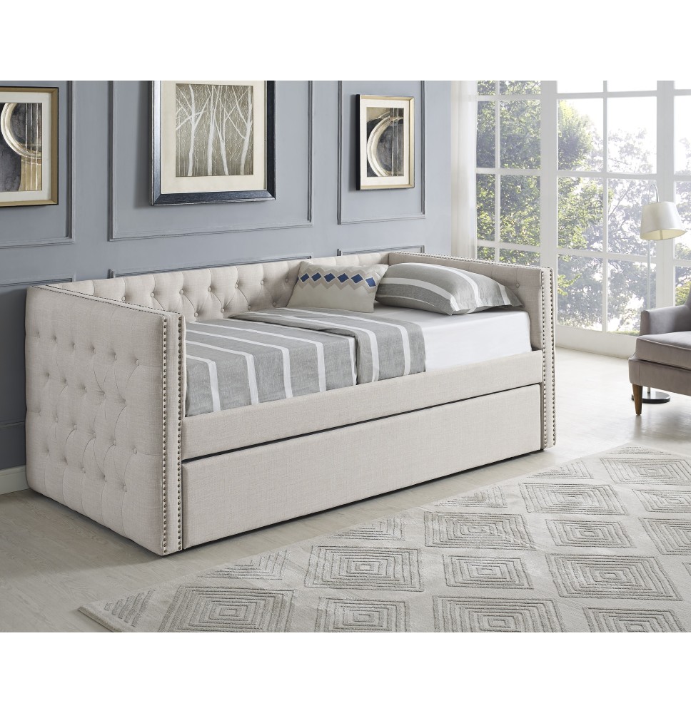 Trina Ivory Twin Daybed with Trundle