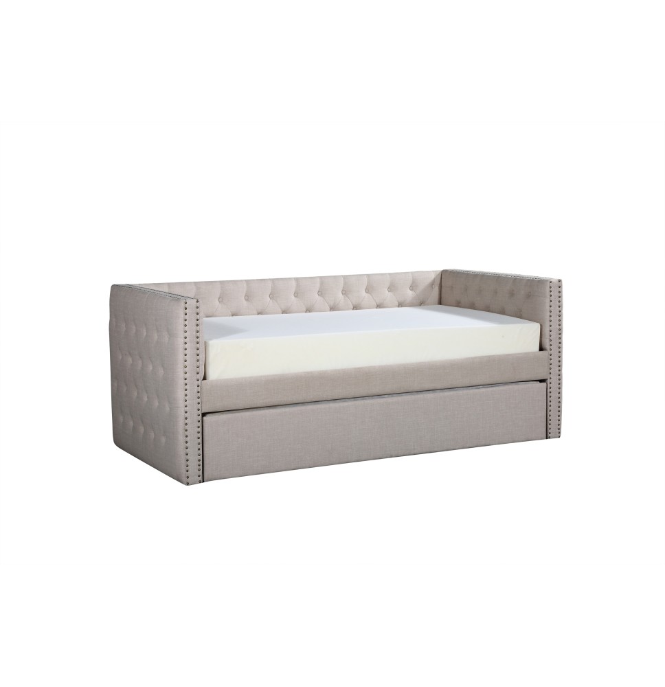 Trina Ivory Twin Daybed with Trundle Luxx Furniture Houston, Texas