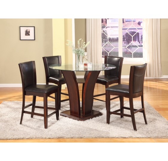 1211 Vesper Round Marble Dining Room Set