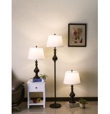 DAYA 2-PC TABLE LAMP 1-PC FLOOR LAMP