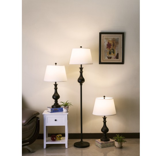 DAYA 2-PC TABLE LAMP 1-PC FLOOR LAMP