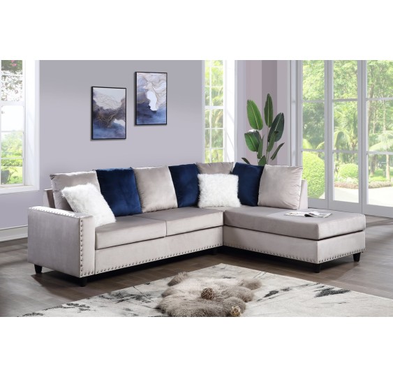 Cindy- Silver Reversible Sectional