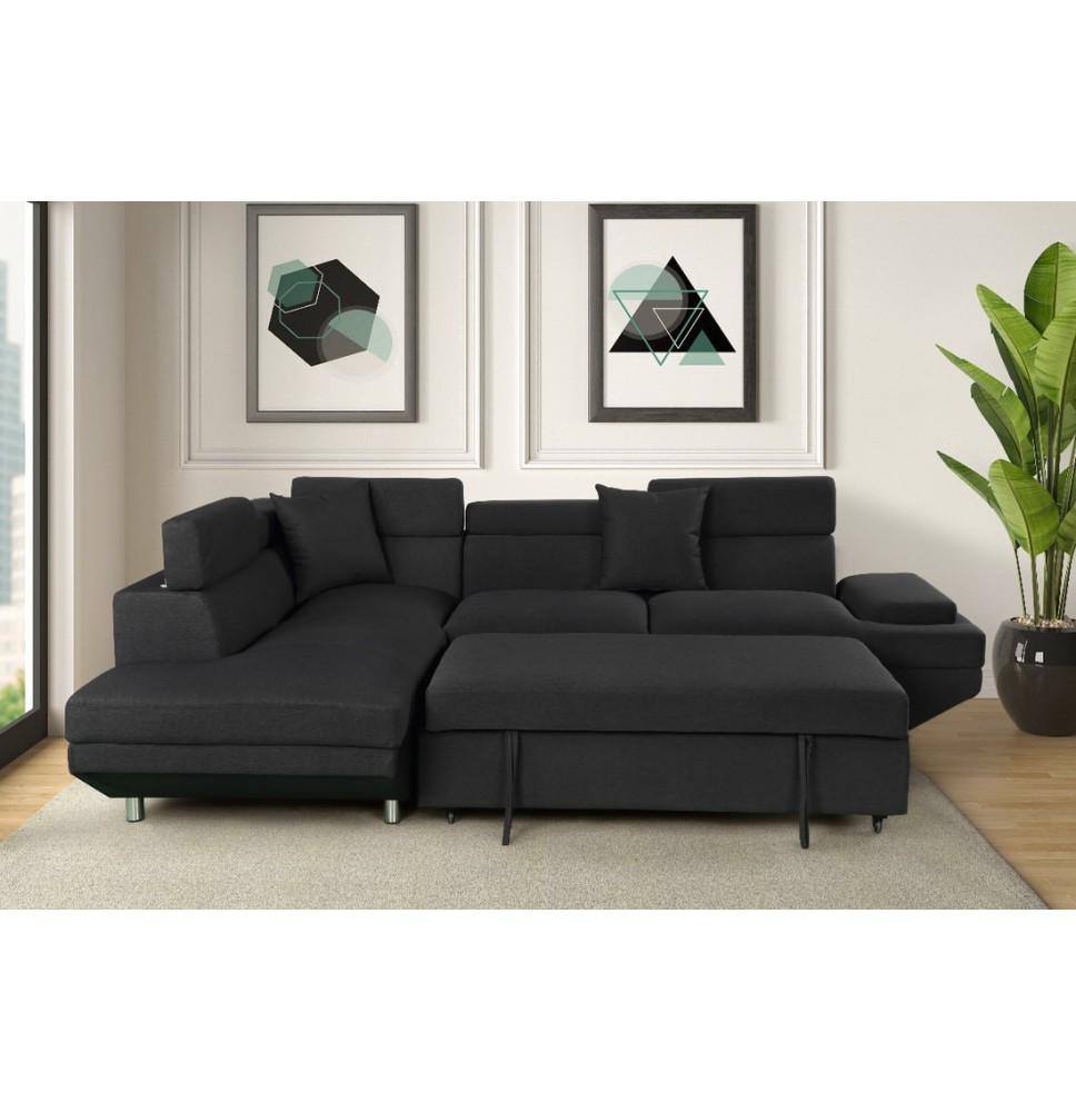 Miami - Black Sleeper Sectional