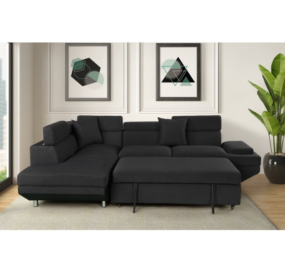 Miami - Black Sleeper Sectional