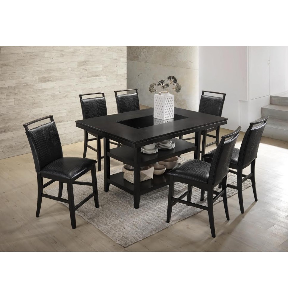 Tommy Espresso Counter Height Table & 6 Chairs