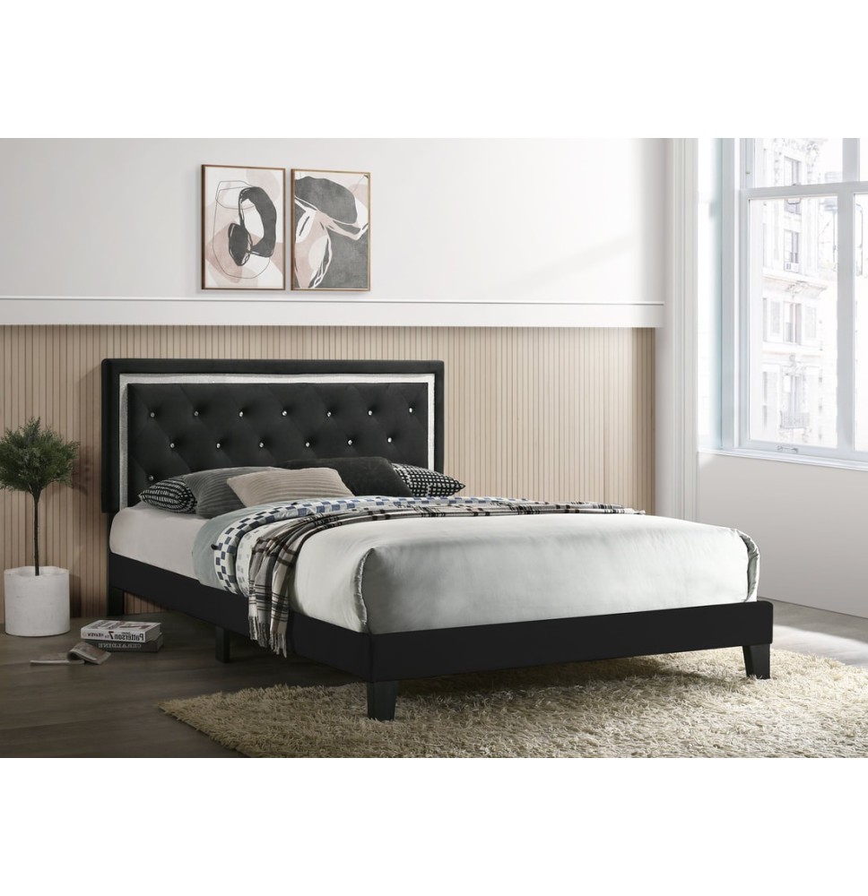 Passion Black Platform Bed - Twin