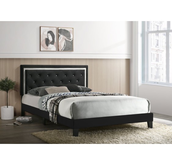 Passion Black Platform Bed - Twin