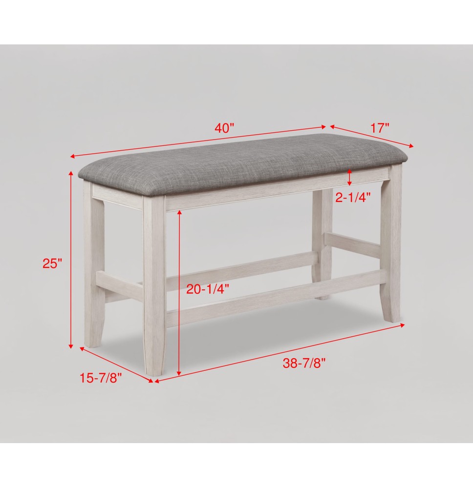 FULTON WHITE COUNTER HEIGHT BENCH - 2727WH