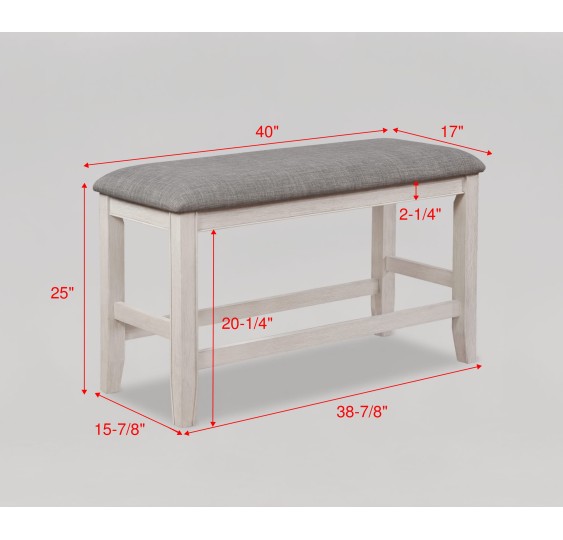 FULTON WHITE COUNTER HEIGHT BENCH - 2727WH