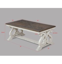 Clementine White/Brown 3-Piece Coffee Table Set - 4148SET