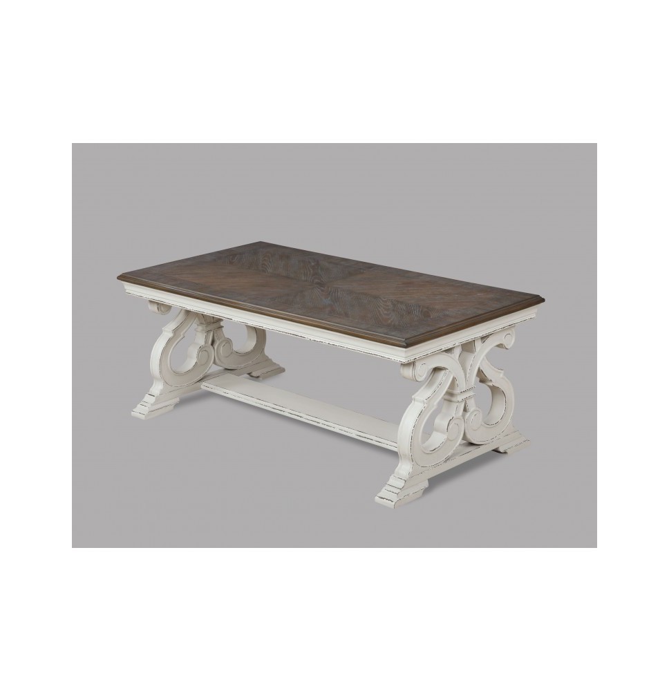 Clementine White / Brown Coffee Table