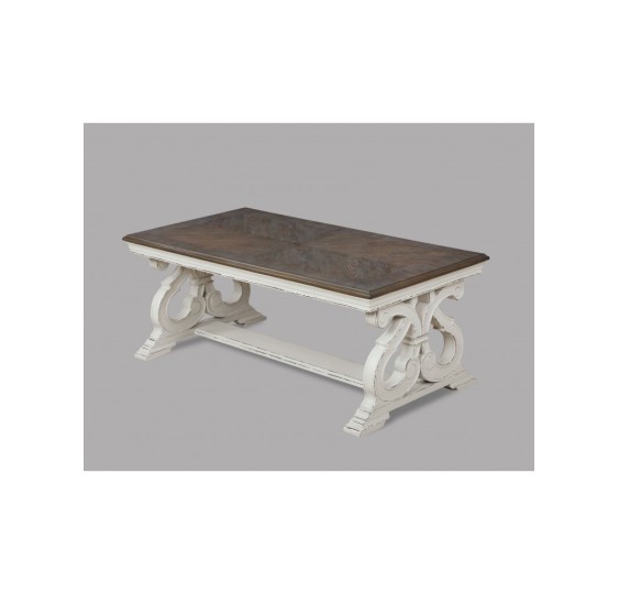 Clementine White / Brown Coffee Table