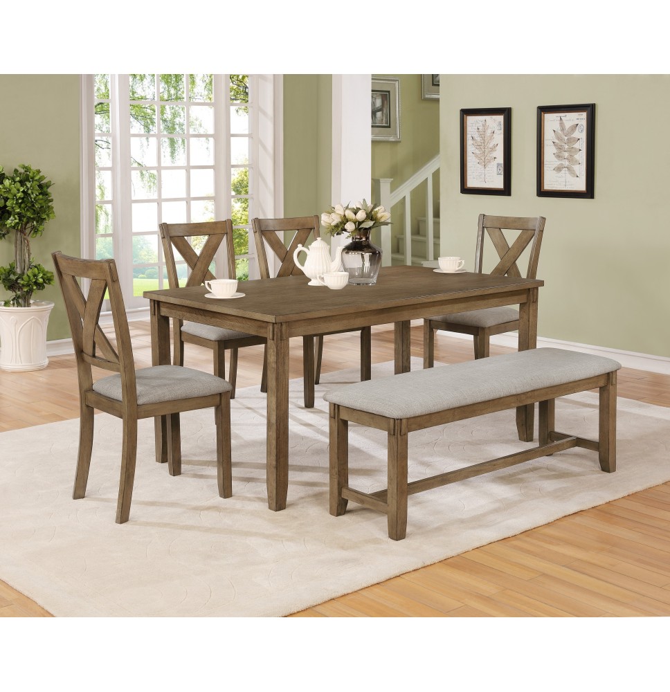 CLARA DINING GROUP 5pc - WHEAT