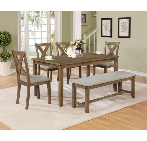 CLARA DINING GROUP 5pc - WHEAT