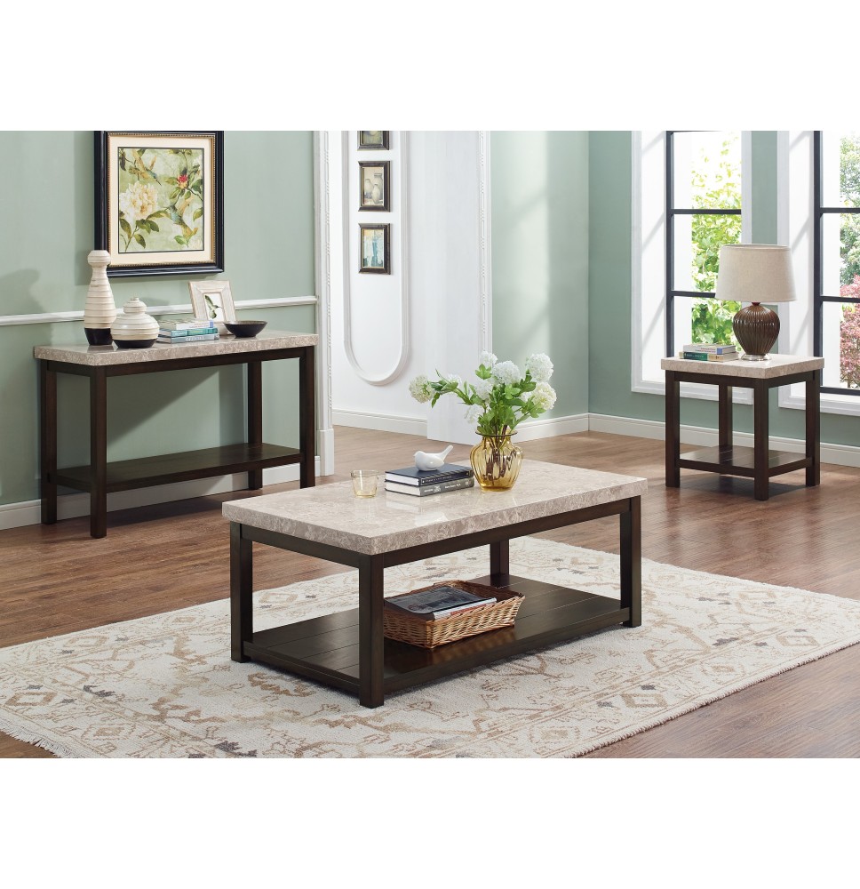 Kelia Marble Top 3-Piece Coffee Table Set - 4274SET