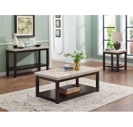 Kelia Marble Top 3-Piece Coffee Table Set - 4274SET