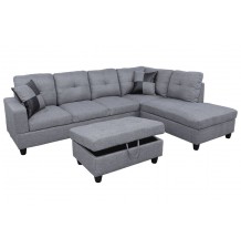 Gray Sofas With Storage Ottoman