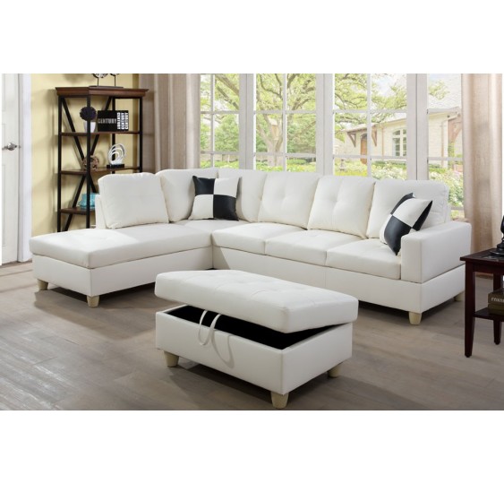 Sleeper American Furniture Warehouse White Leather Sofa