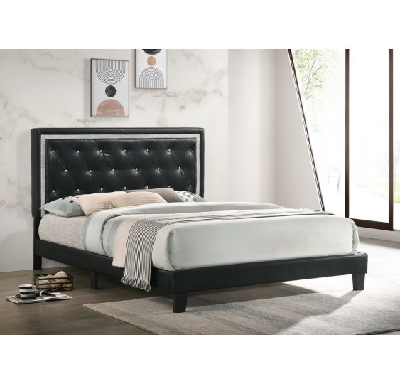 HH900 Black PU PLATFORM BED BLACK