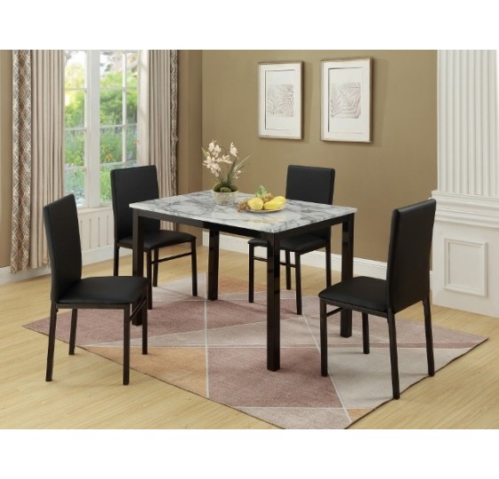 AIDEN 5-PC DINETTE WHITE 1217SET-WH