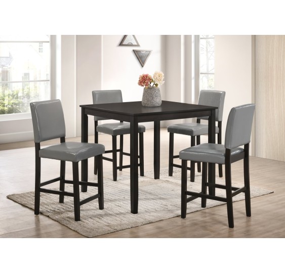 Winner Grey - Pub Table with 4 Chairs