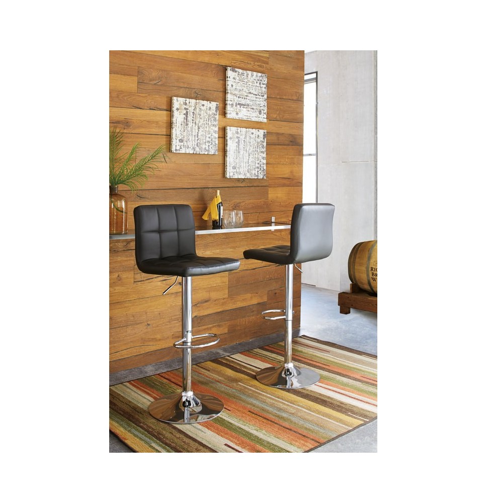 D120-130 Black Swivel Barstool