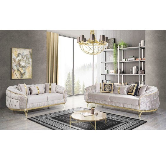 Allita - Cream Sofa & Loveseat