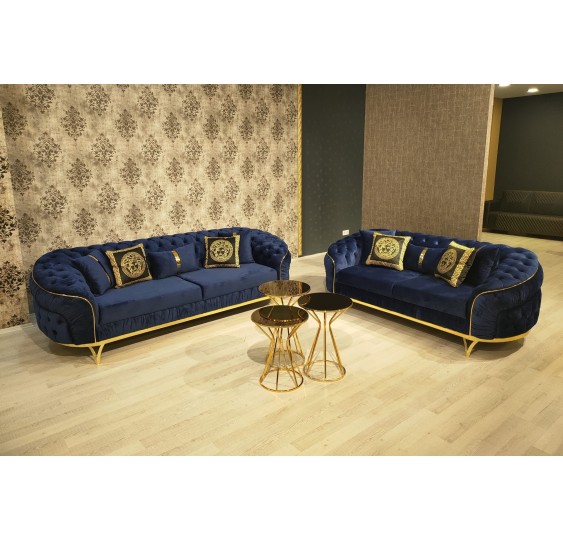 Allita - Blue Sofa & Loveseat