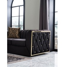 Dream Black Velvet Sofa and Loveseat