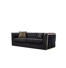 Dream Black Velvet Sofa and Loveseat