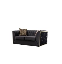 Dream Black Velvet Sofa and Loveseat