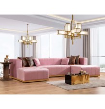 Elisha Pink Velvet Double Chaise Sectional