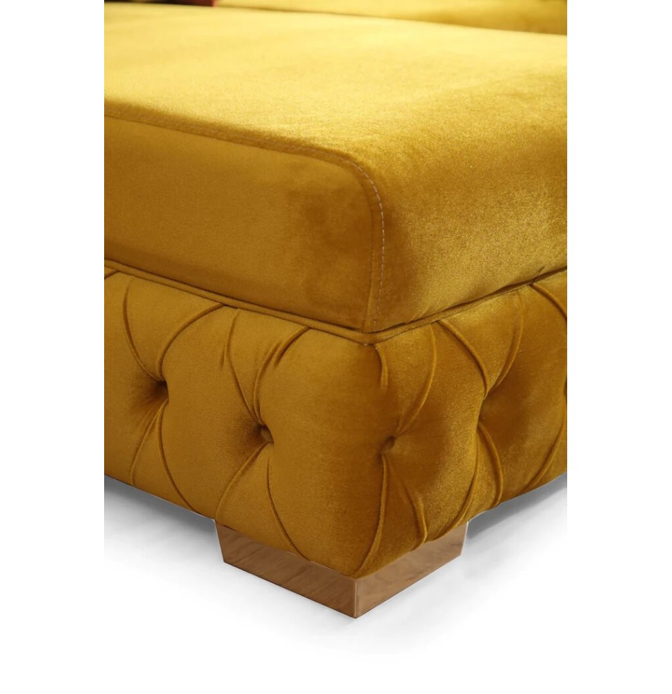 Matilda Mustard Velvet Double Chaise Sectional Luxx Furnishing