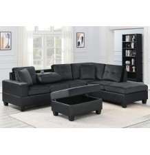 S999 Grand Parkway Black Velvet Sectional