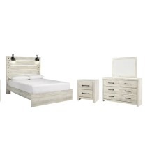 Cambeck Queen Panel Bed with Mirrored Dresser, Chest and Nightstand