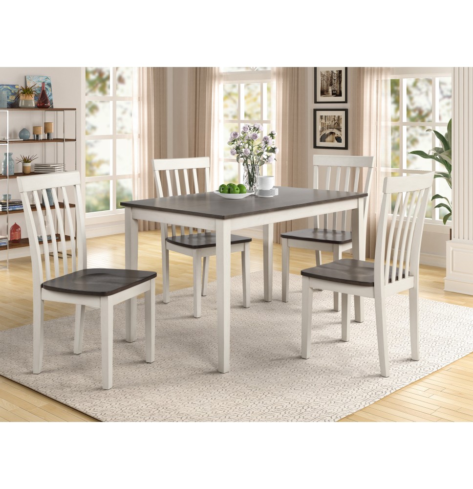 BRODY 5-PC DINETTE WHITE/GREY - 2182WHGY