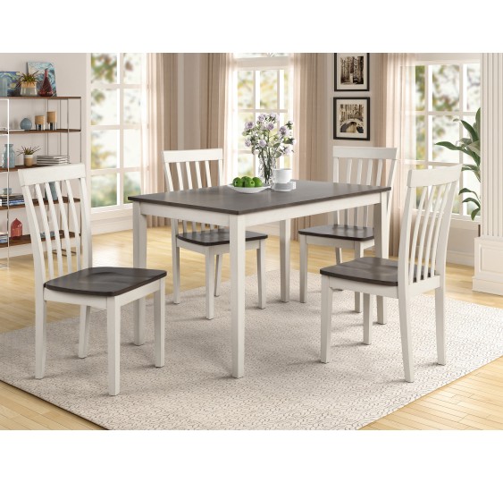 BRODY 5-PC DINETTE WHITE/GREY - 2182WHGY