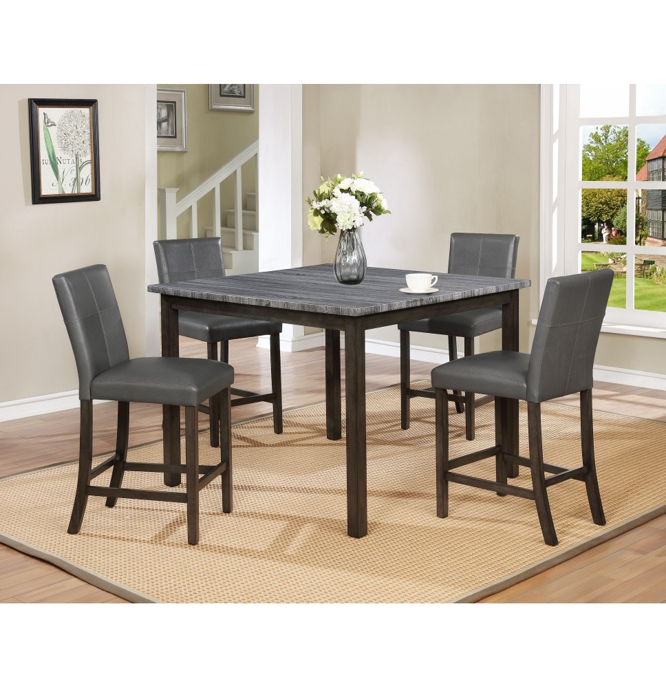 Pompei Grey Counter Height Dining Room Set - 5 Piece - Luxx Furnishing