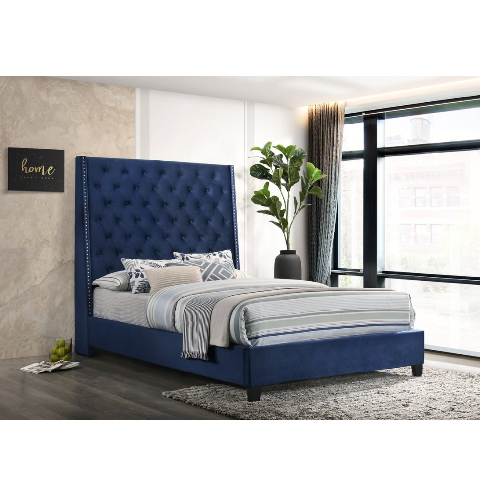 Blue Queen Bed Platform - HH430